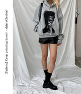 [Unisex] Crop printing hood t-shirts(3color)