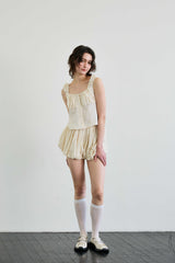 CUDDLY BALLOON SKIRT PANTS / BEIGE