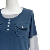 (2color) Binding Pocket Peach Layered Long Sleeve Tee