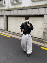 ユフカーブドコットンワイドパンツ(White)