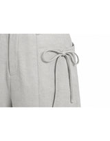 Ribbon Linen Summer Shorts Grey