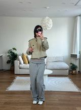 bronze short trench coat