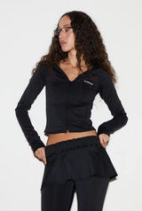 Petite zip-up - black
