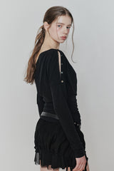 JENNIE BUTTONED TOP (SS ver.) black