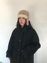 [MD Pick]ファインウールフーデッドハーフコート (2color)