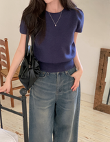 #RT ラウンドパフ半袖ニット (3color)