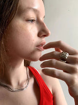 [Influencer] Ethnic big crochet bold ring