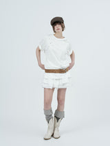 glitter star t-shirts / white