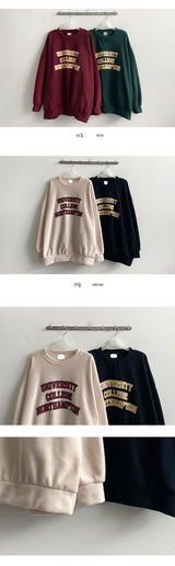 Skang boxy lettering fleece sweatshirt