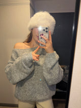 [MADE] ELLEN WOOL UNBALANCED OFF-SHOULDER KNIT