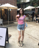 Glitter v neck T