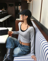 ライルオフホワイトUネックTシャツ