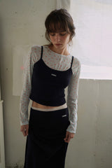 Nude midi skirt_navy