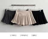Guts warm pleats A-line wool miniskirt