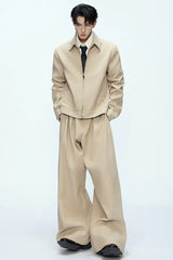 Rhinestone Sequin Pleated Trousers