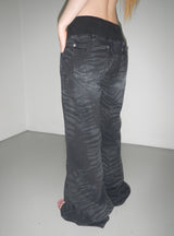 zebra wide denim pt