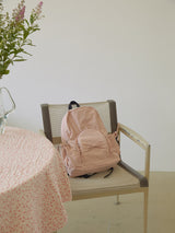Ruffle ribbon backpack_cotton pink