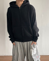 Stitch Knit Hood Zip-up