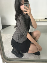 ピンタックプラエドスリムシャツ