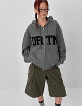 [MADE] Wiggy Applique Loose Fit Hooded Zip-up
