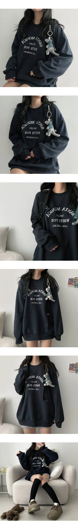 Vind lettering fleece sweatshirt