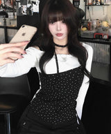 Lace Mini Star T-shirt_black