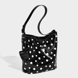 Dotcore Polka Dot Glossy Leather Bucket Bag