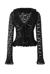 Floral ruffle cardigan