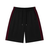 Tesen Bermuda Track Shorts Black Burgundy
