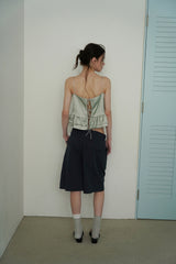 Tie satin blouse_mint