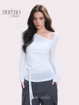 Thai wrap strap long-sleeve T-shirt