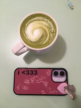 i <333 ラブグラスシルバーバンパーフォンケース  (brick brown)