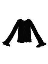 [BODY SHAPING] HIP FRINGE SOFT-FIT SLIM KNIT V-NECK CARDIGAN - 2 COLOR