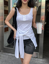 Tian snap layered wrap sleeveless