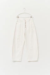 Button-fly Curved Pants