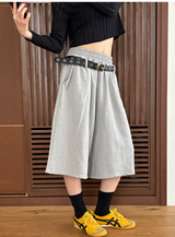 [Unisex] ベルト付きスウェットバミューダパンツ(3color)