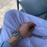 Prix Linen Chin-Topped Banding Wide Pants