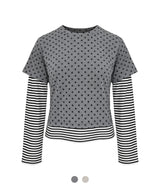 Dot Stripe Layered Tee