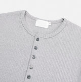 Kanden Ribbed Henley Neck Slim Long Sleeve T-shirt
