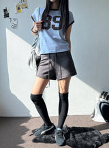 Cheery Number Raglan Crop Tee 3color