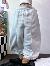 フリース 🤍🐏ラインポイントバルーンロングパンツ 🤍🩶🖤3カラー