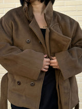 [안감누빔] Caramel double short coat