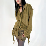 LACE-UP SHIRDIGAN: KHAKI