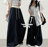 Lenny waist banding color nylon rust lock wide pants