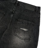 24FW  ダメージステッチウォッシングデニムパンツ ブラック