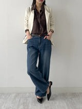 225 Brushed Wide Denim Pants (2C)