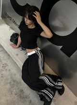 Nylon Lace-Up Track Pants [2 Colors]