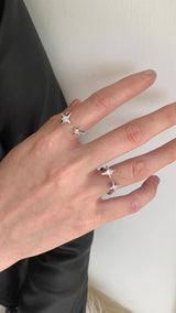 Star piercing open ring SET