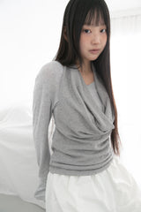 v-neck melange light top(2colors)