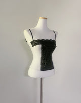 Shadow Corset Lace Top (White)
